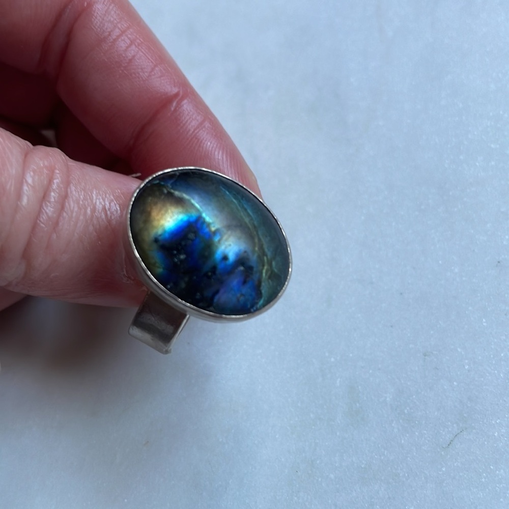 Baroni | Adjustable Silver Labradorite Ring - image 3